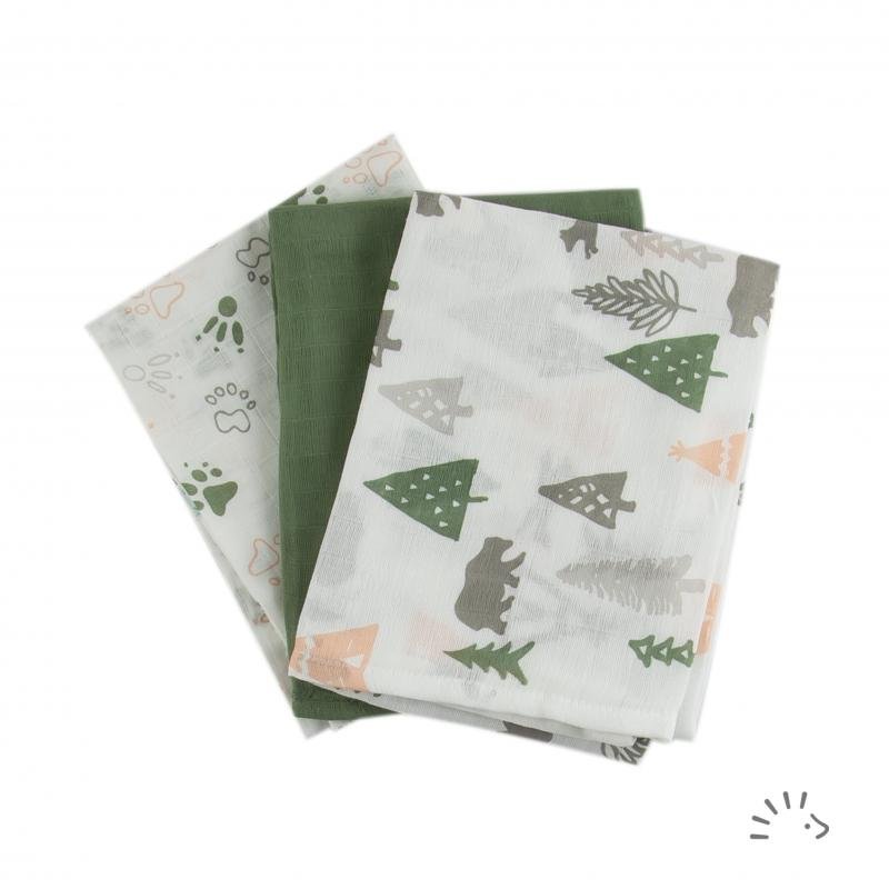 3-er Pack Popolini Muslin Organic 70x70 cm Mullwindeln