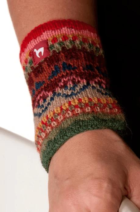 Alpaka Pulswärmer Erwachsene doppelt gestrickt - "LUNA" Familienbande