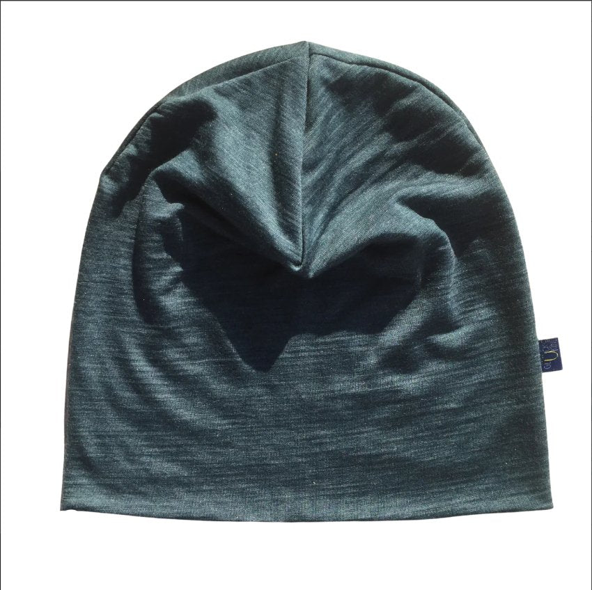 Glückskind Beanie Damen/Herren Merinowolle & Tencel - XL - schiefer - Familienbande - Glückskind