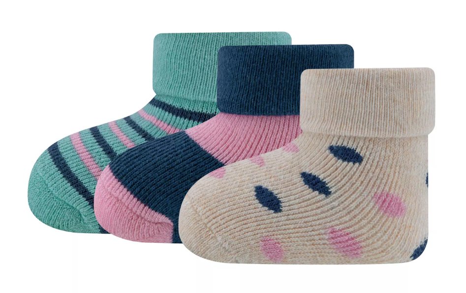 Babysocken 3er Pack Punkte/Ringel Ewers