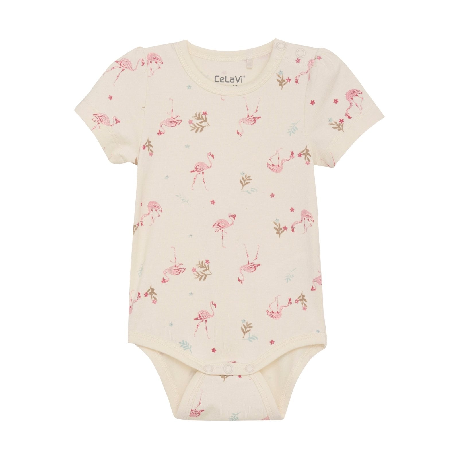 CeLaVi Kurzarm Body Bambusviskose/Baumwolle - Flamingo CeLaVi