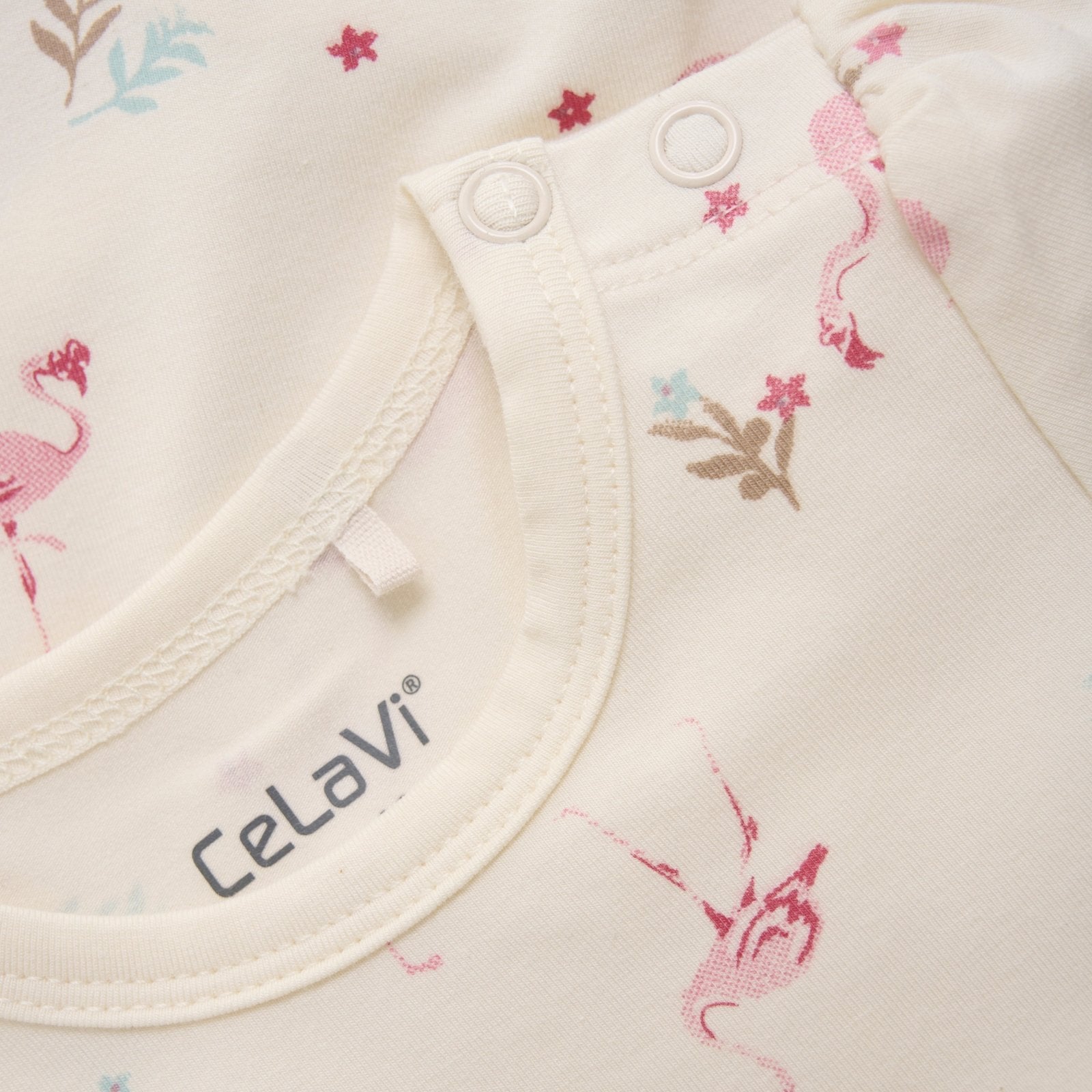 CeLaVi Kurzarm Body Bambusviskose/Baumwolle - Flamingo CeLaVi