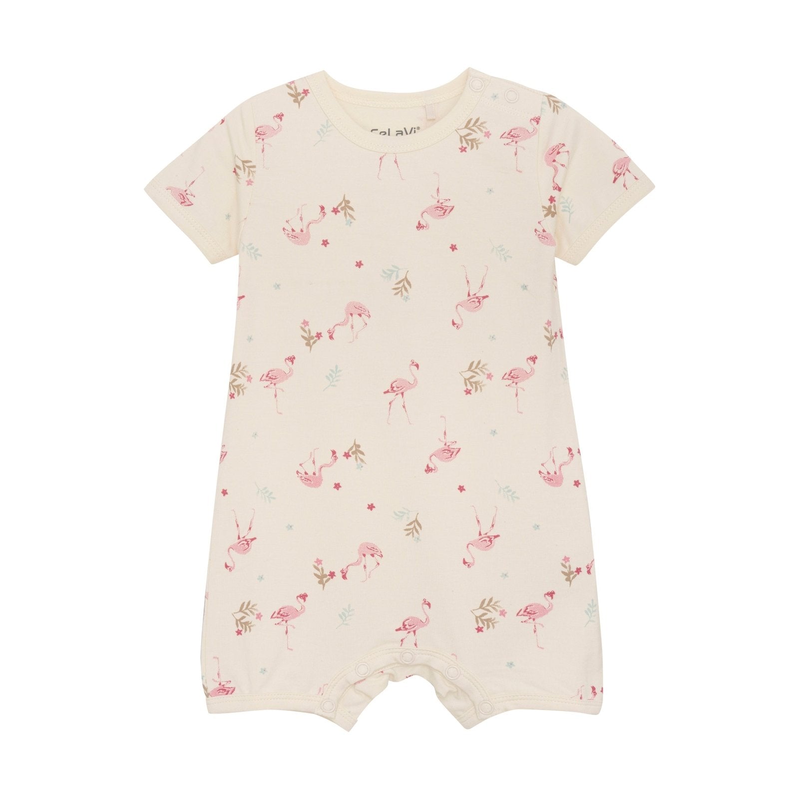 CeLaVi Kurzarm Jumpsuit / Pyjama Bambusviskose/Baumwolle - Flamingo CeLaVi
