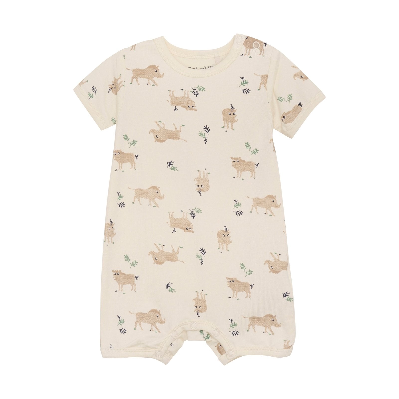 CeLaVi Kurzarm Jumpsuit / Pyjama Bambusviskose/Baumwolle - Wildschweinchen CeLaVi