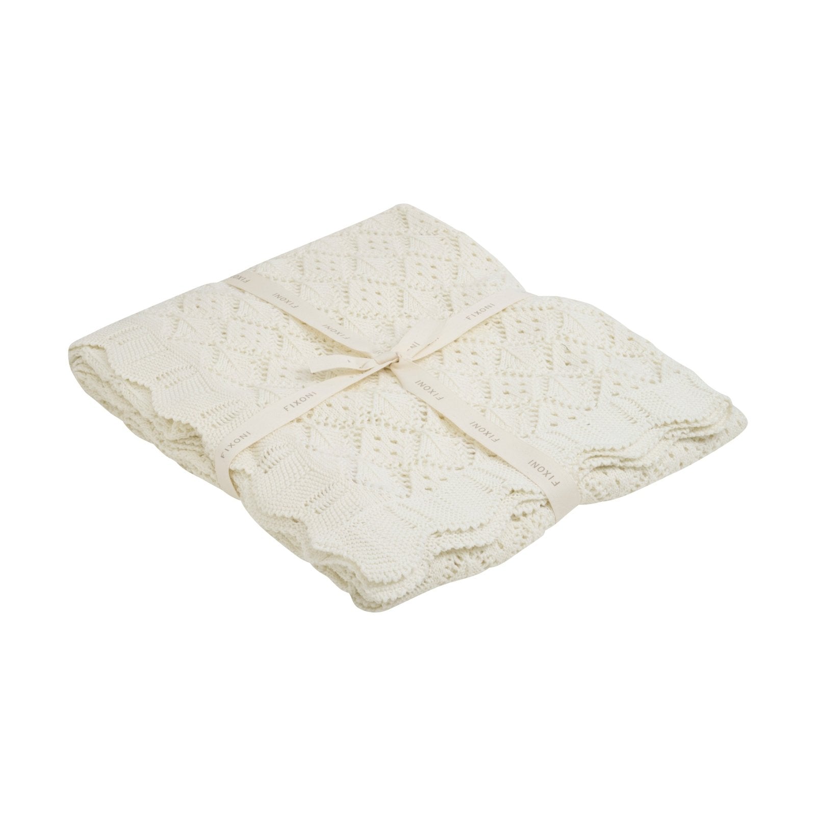 Fixoni Strickdecke 120x 120 cm - Antique white - Familienbande - fixoni