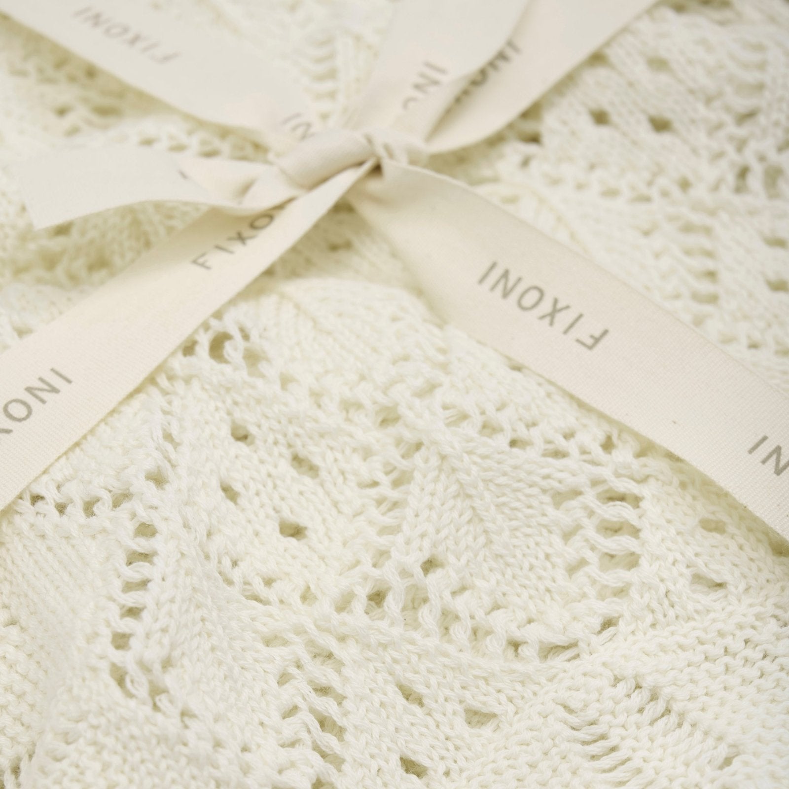 Fixoni Strickdecke 120x 120 cm - Antique white fixoni