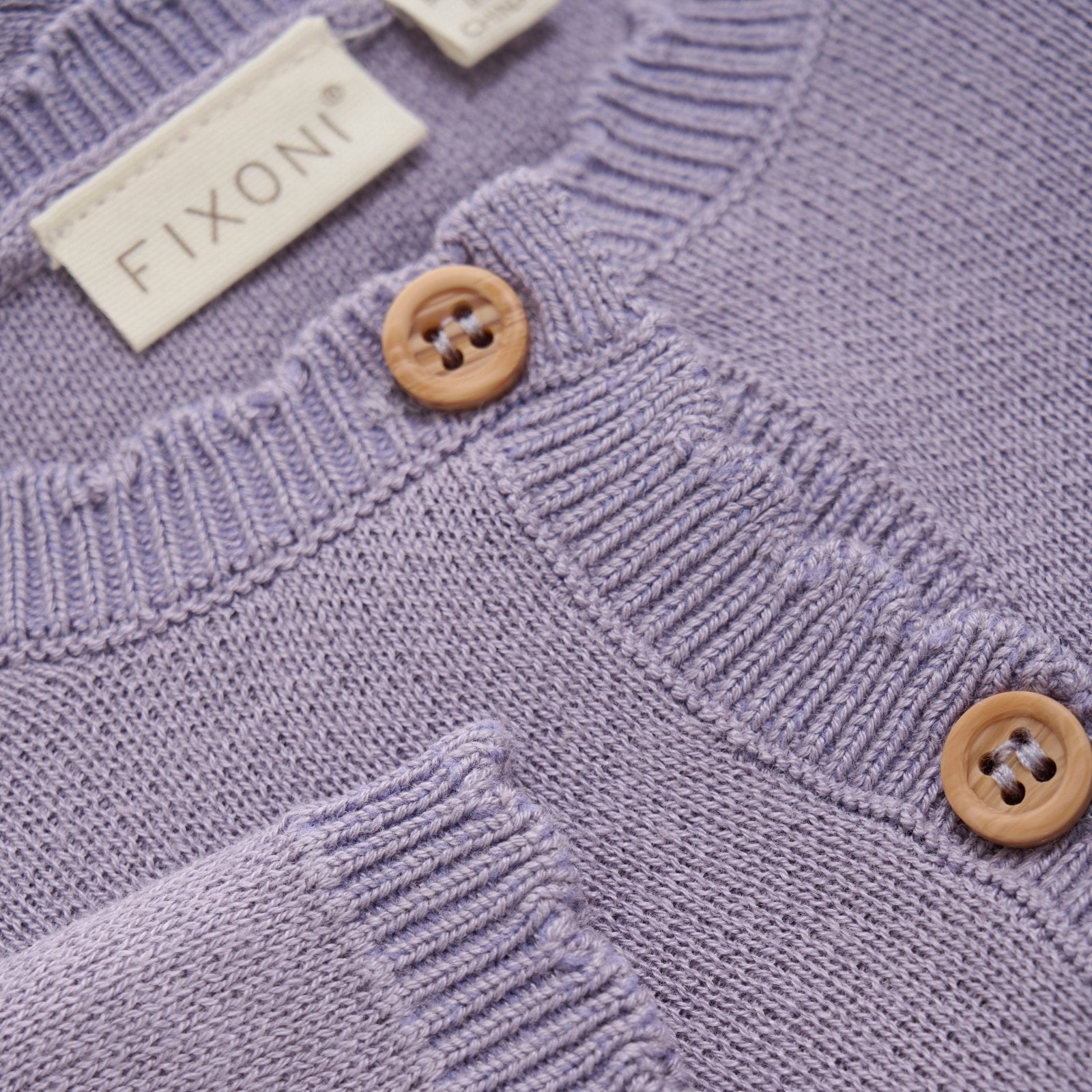 Fixoni Strick-Jäckchen Bambus/Baumwolle - Lavender Gray fixoni