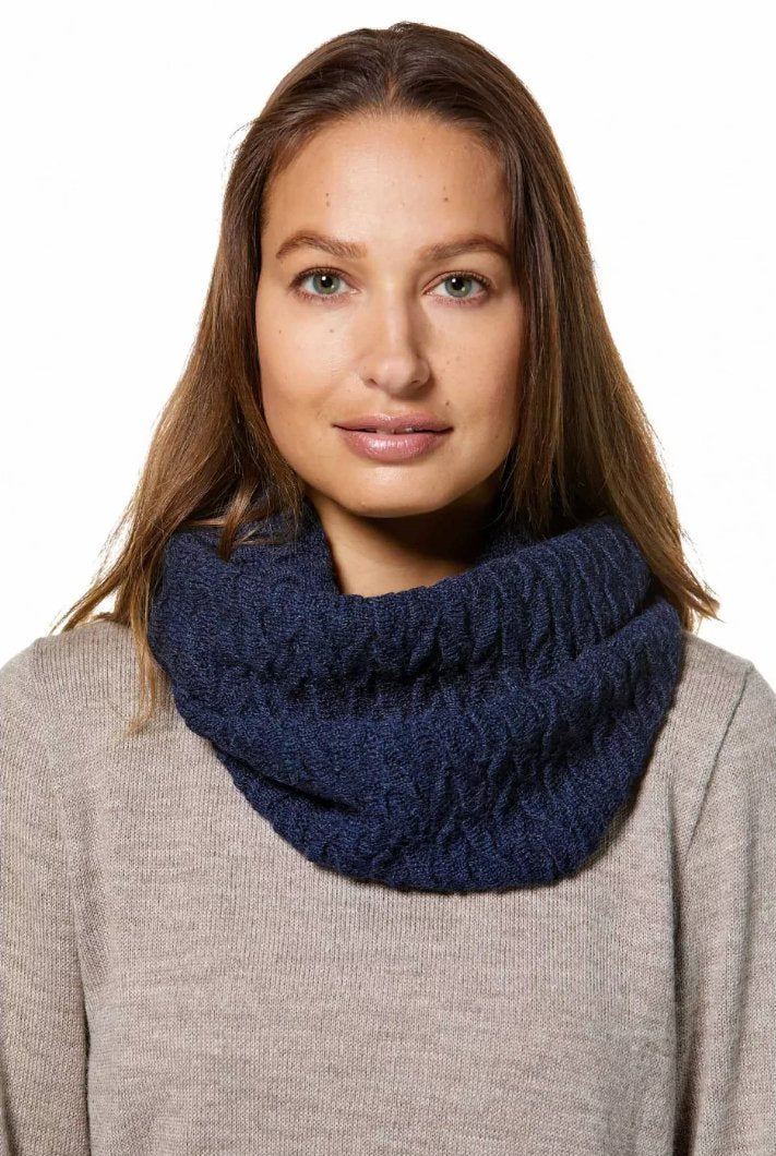 Alpaka Ringschal - blau meliert Apu Kuntur