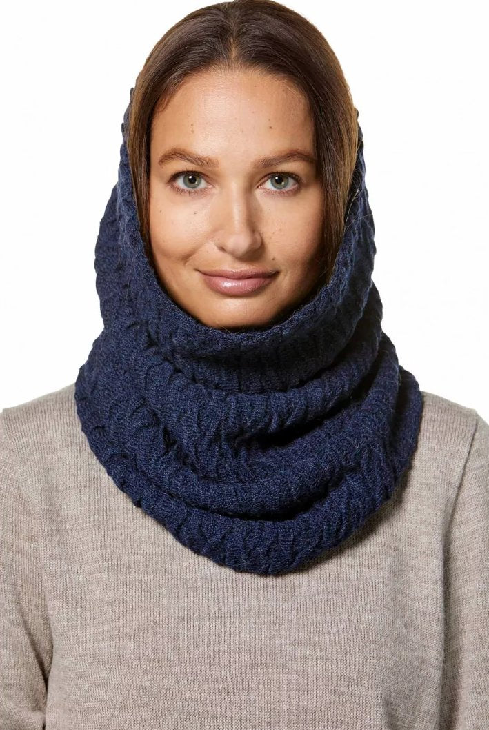 Alpaka Ringschal - blau meliert Apu Kuntur