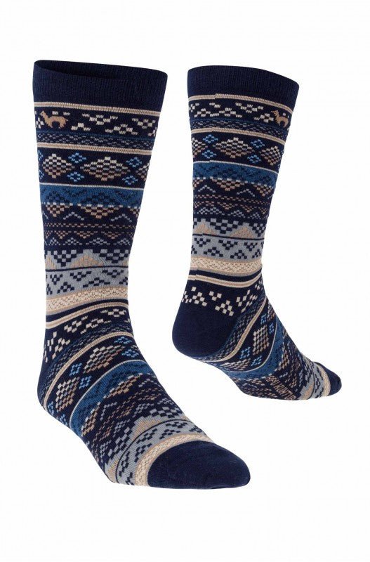 Alpaka Socken Erwachsene - Inka blau Apu Kuntur