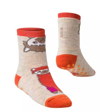 Alpaka Socken mit Stopper - Alpaka Orange Apu Kuntur