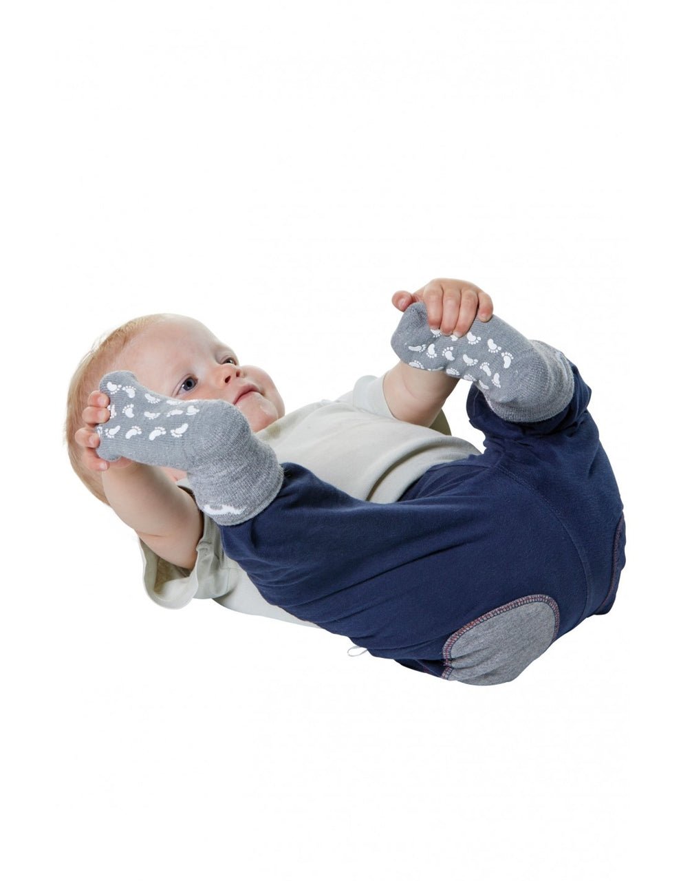 Alpaka Socken mit Stopper - grau - Familienbande