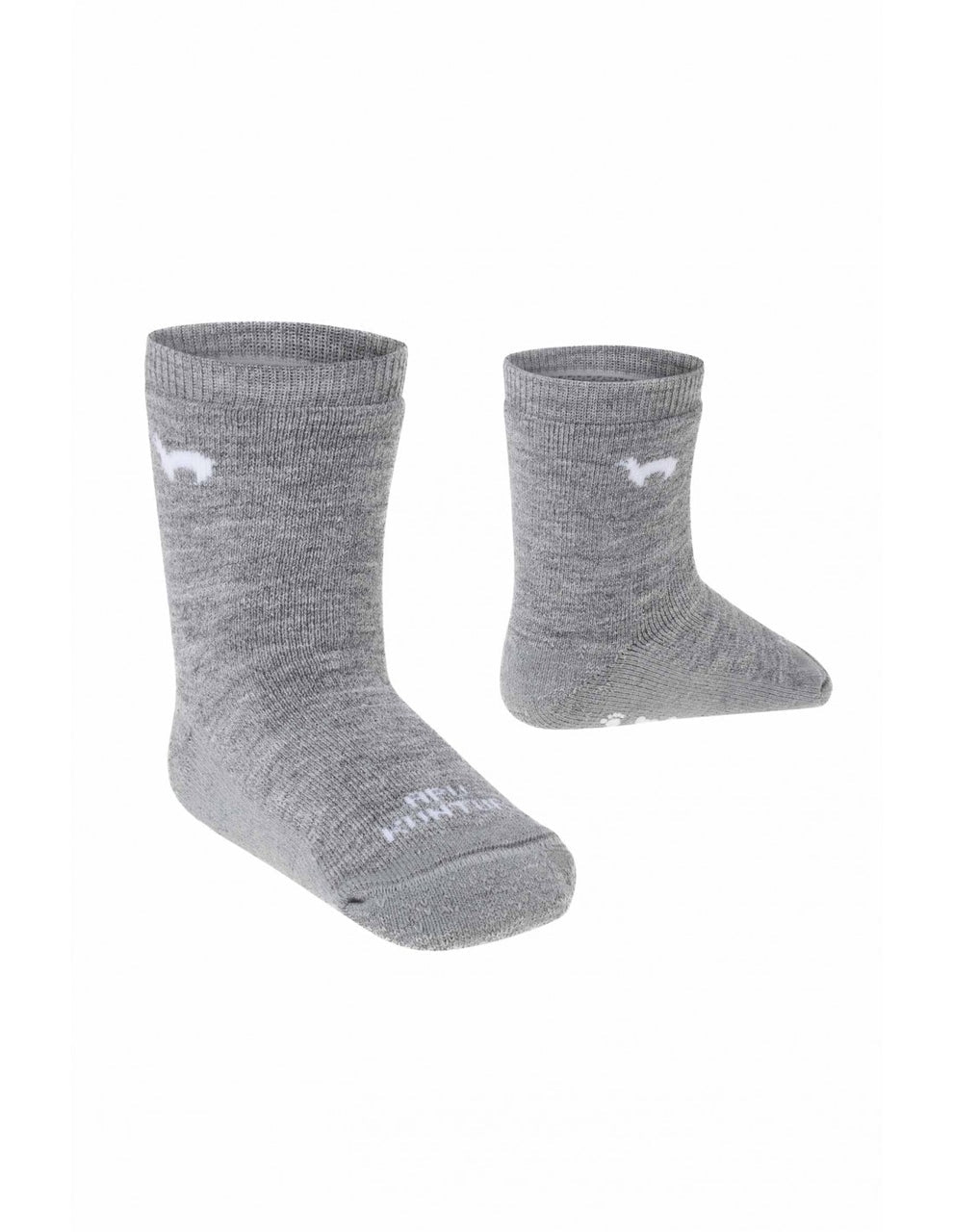Alpaka Socken mit Stopper - grau - Familienbande