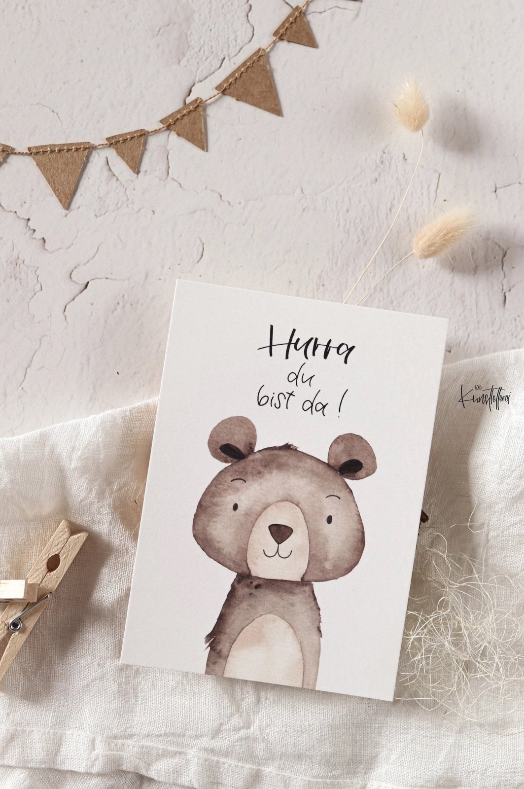 "Hurra du bist da" Karte die kunstletterei