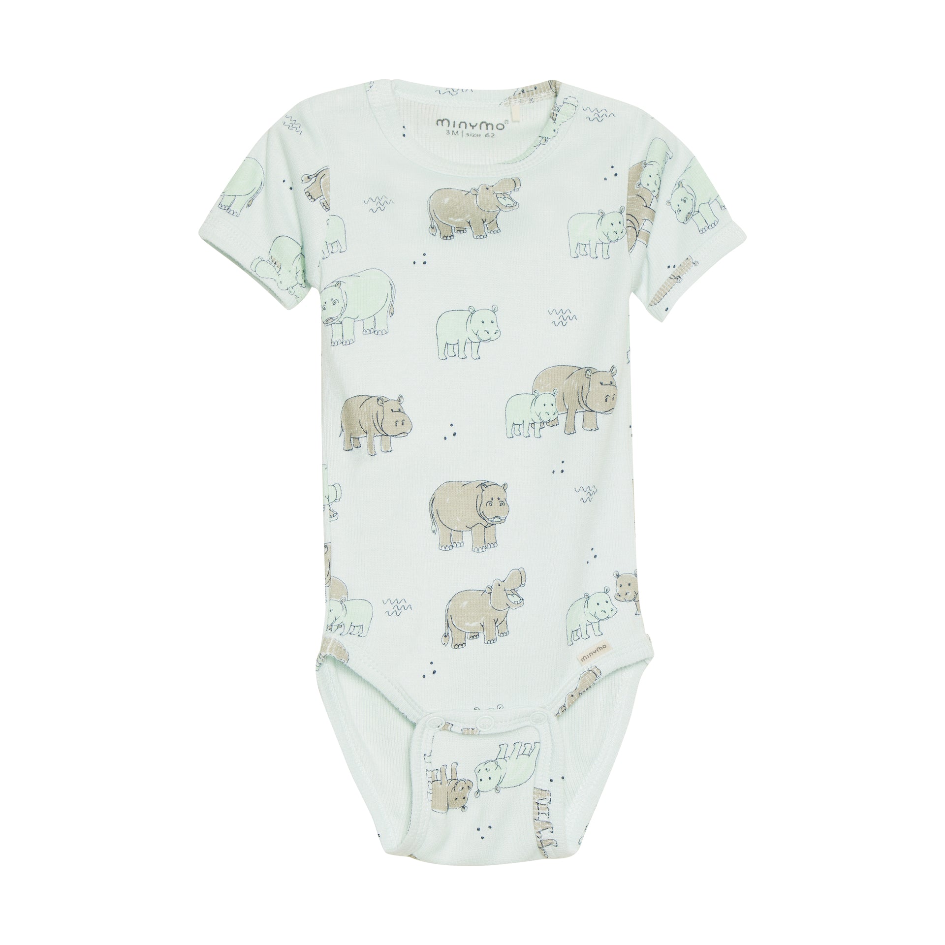 Bambus Rip-Body kurzarm Minymo - Whispering blue Minymo