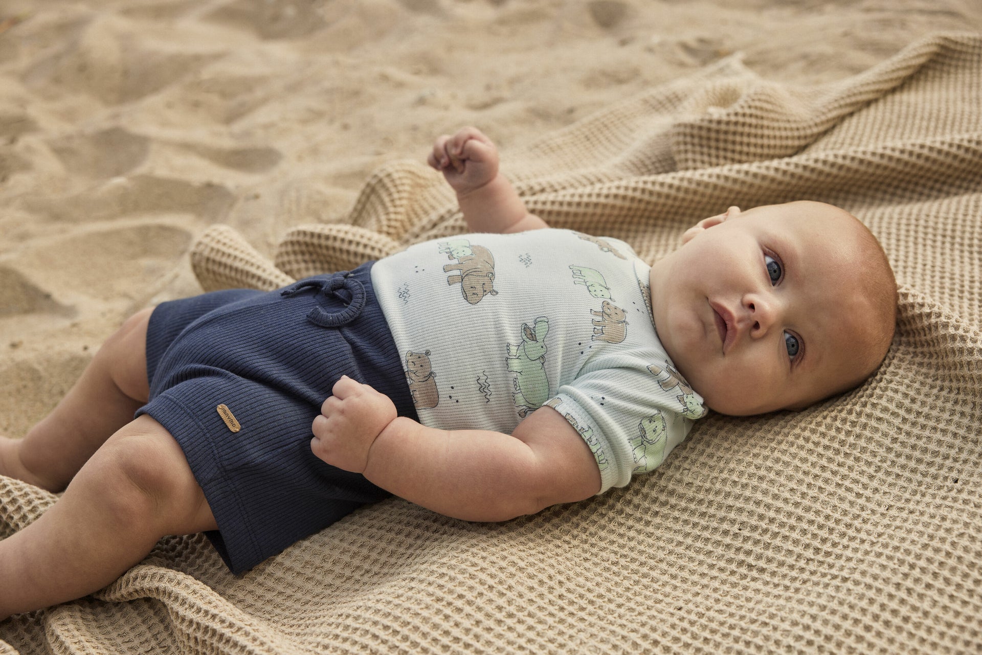 Bambus Rip-Body kurzarm Minymo - Whispering blue Minymo