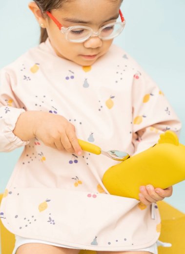 Besteckset aus Silikon the cotton cloud - gelb Familienbande