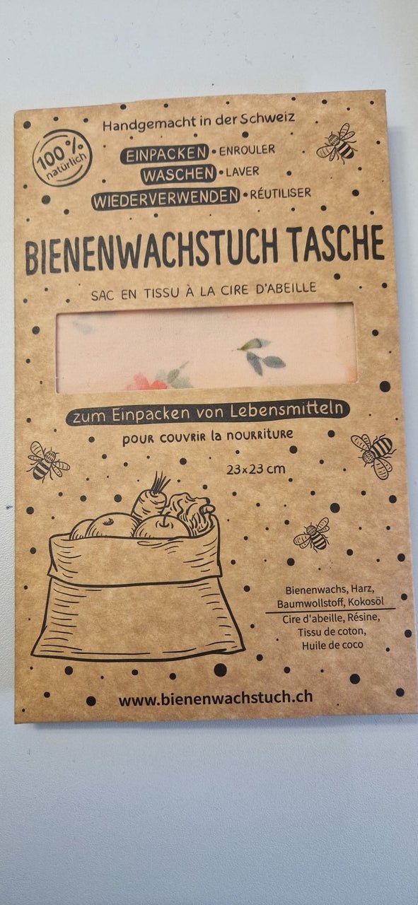Bienenwachstuch Tasche rose RapNika