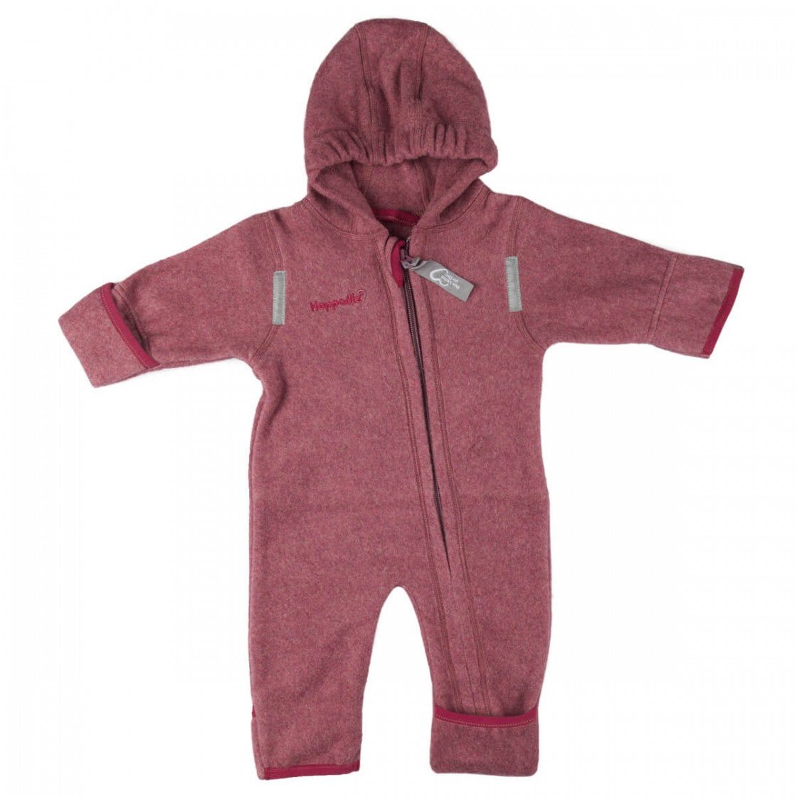 Bio-Baumwoll-Fleece-Overall malve Hoppediz - Familienbande