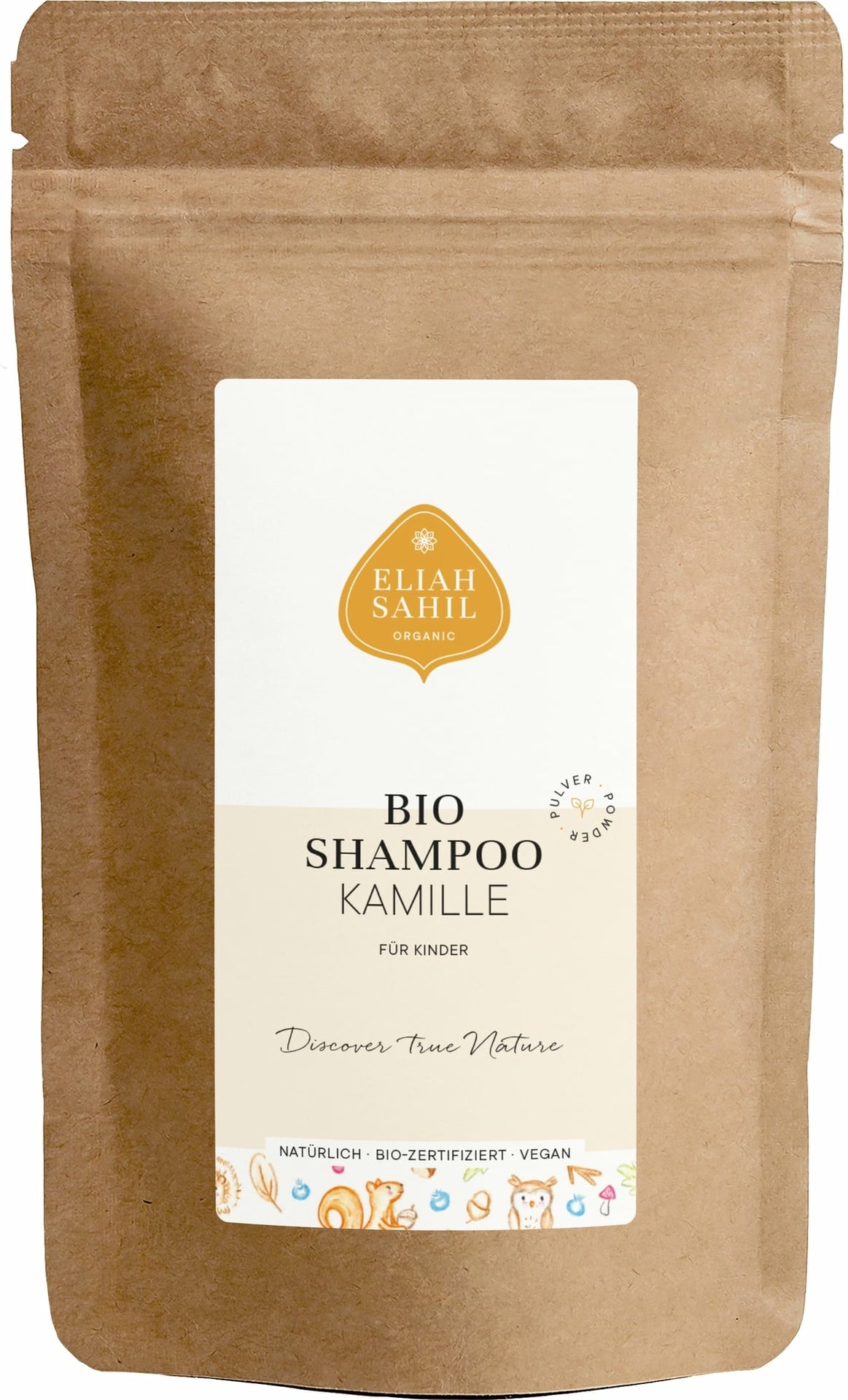 Bio Pulver Shampoo Kinder - Kamille - Nachfüllbeutel 250gr eliah sahil
