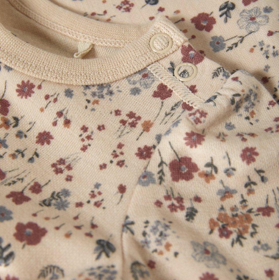 CeLaVi Langarm-Body Wolle/Bambusviskose - Blumen vintage CeLaVi