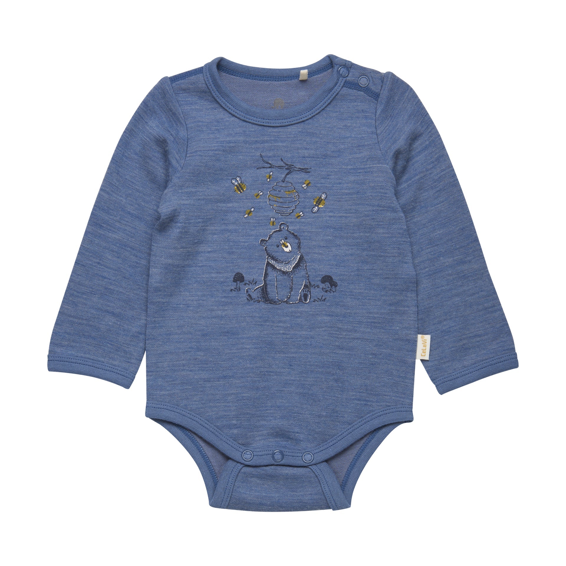 CeLaVi Langarm-Body Wolle/Bambusviskose - Honigbär CeLaVi