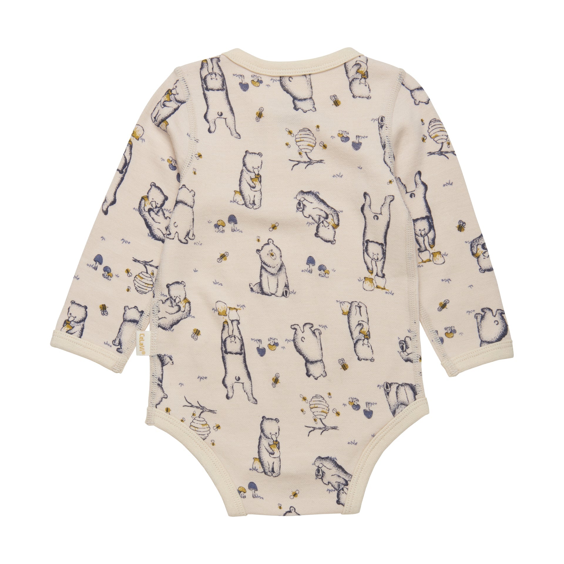 CeLaVi Langarm-Body Wolle/Bambusviskose - Honigbär beige CeLaVi