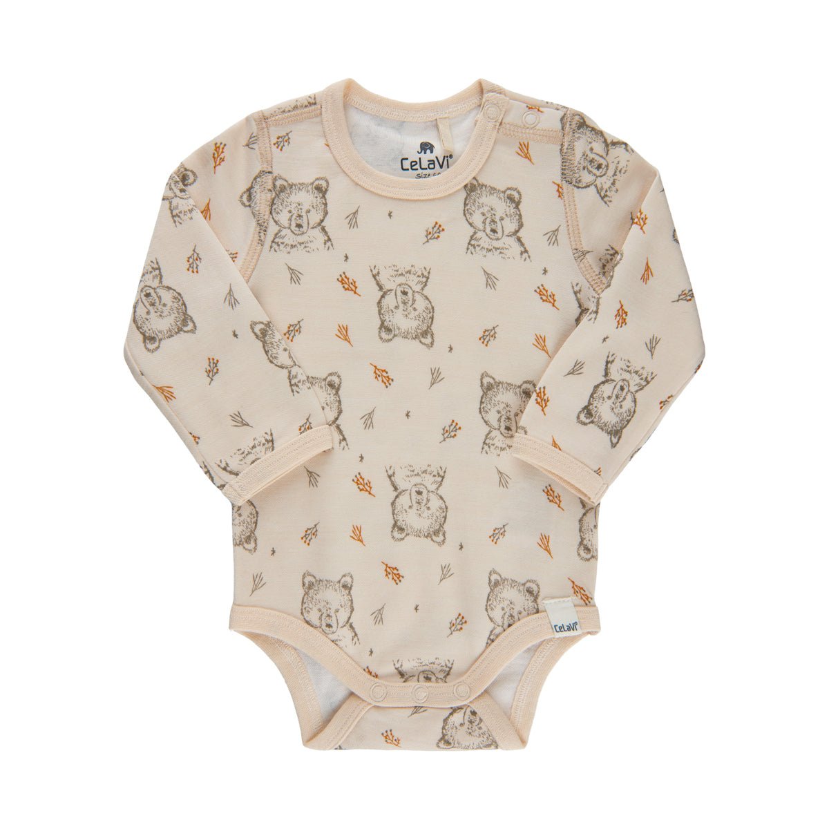 CeLaVi Langarm-Body Wolle/Bambusviskose print Bungee Cord CeLaVi