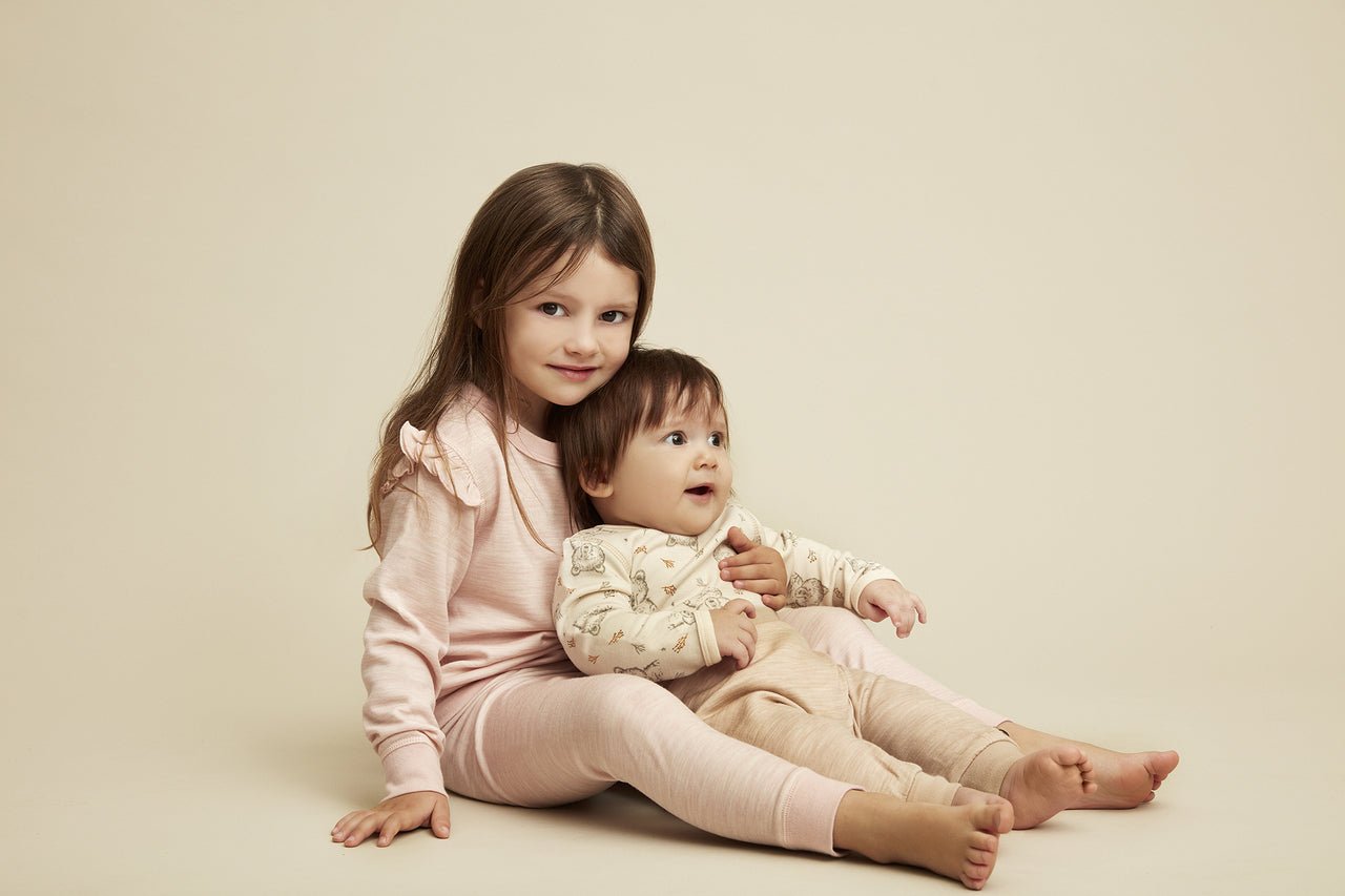 CeLaVi Langarm-Body Wolle/Bambusviskose print Pale Mauve - Familienbande