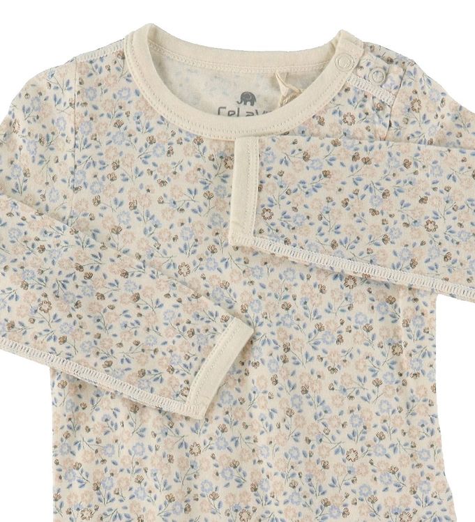 CeLaVi Langarm-Sommer Body Wolle/Bambusviskose - Peach Whip Blumen - Familienbande