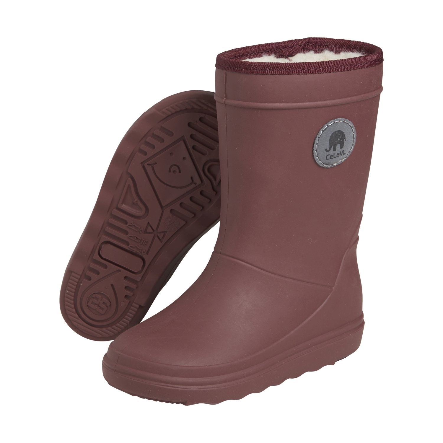 Celavi weiche Thermo Winter Gummistiefel mit Wollfutter - bordeaux CeLaVi