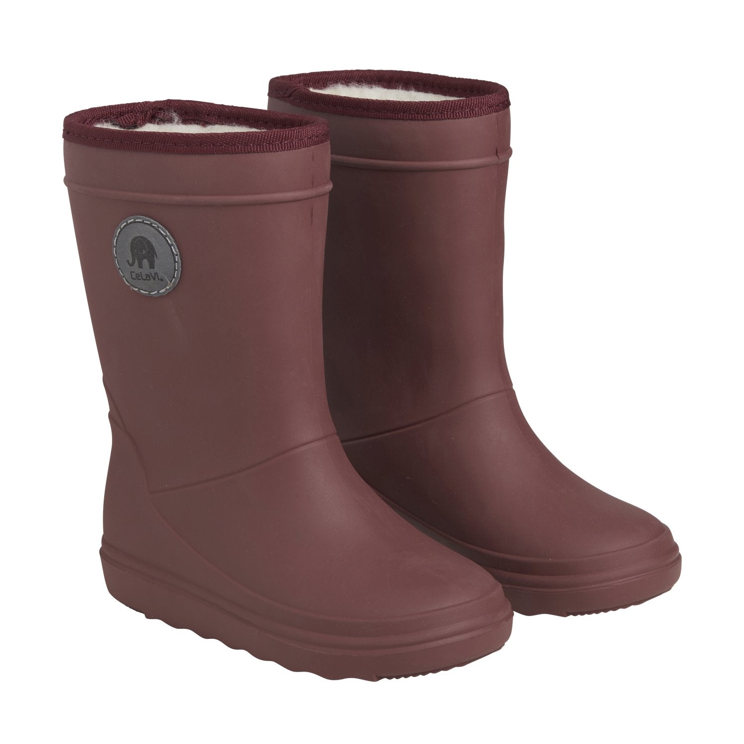 Celavi weiche Thermo Winter Gummistiefel mit Wollfutter - bordeaux - Familienbande