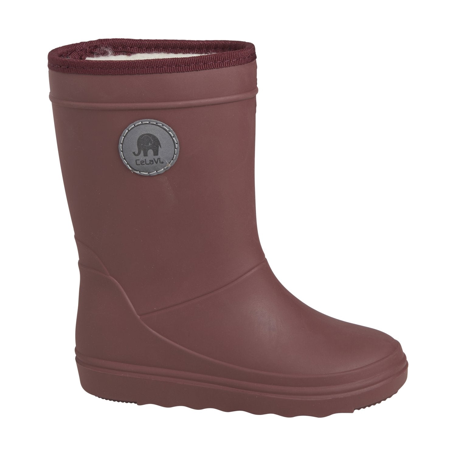 Celavi weiche Thermo Winter Gummistiefel mit Wollfutter - bordeaux - Familienbande