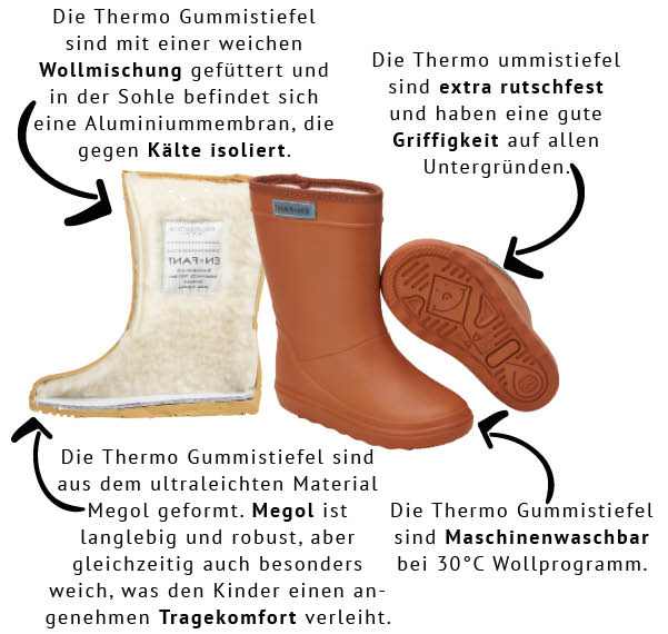 Celavi weiche Thermo Winter Gummistiefel mit Wollfutter - dunkelblau CeLaVi
