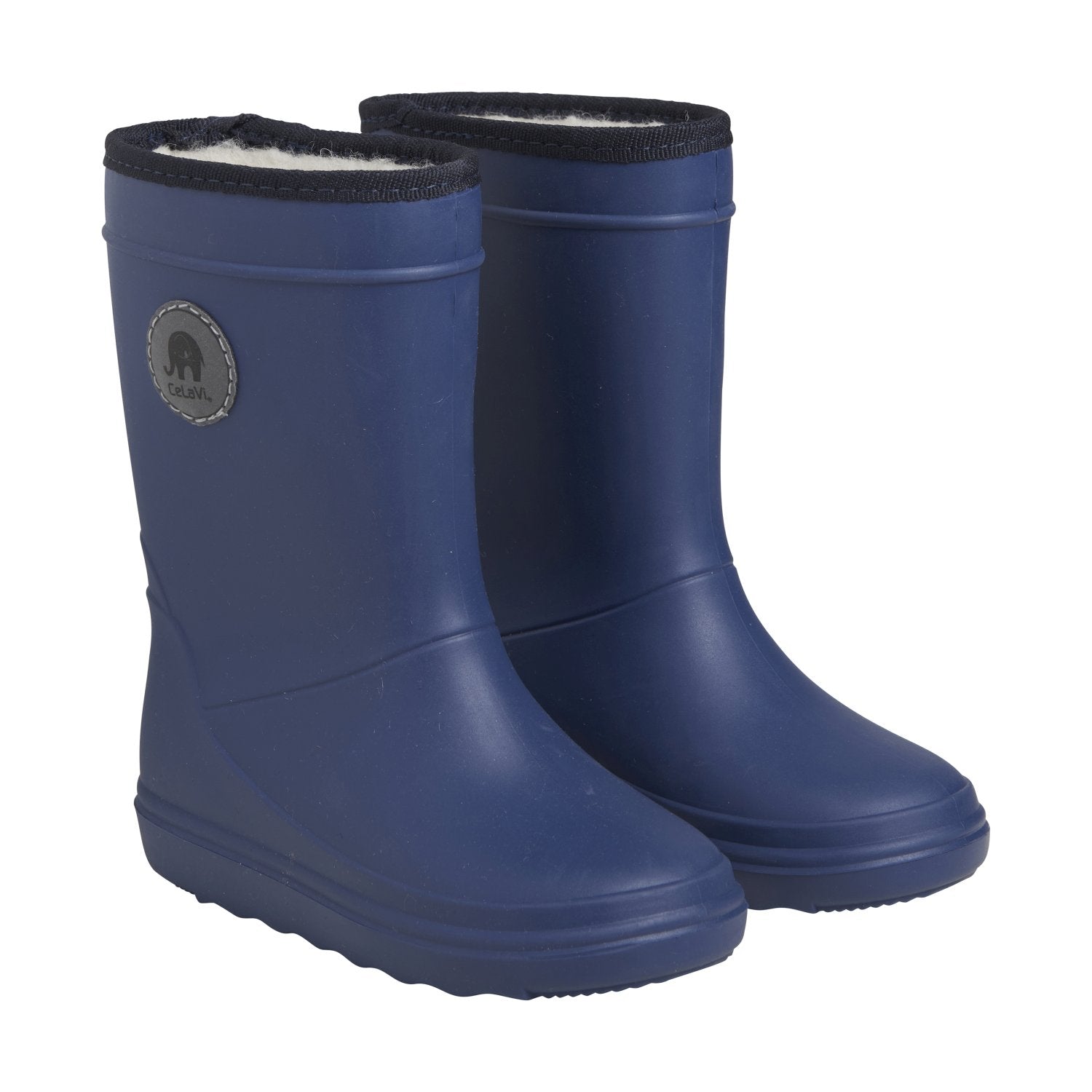 Celavi weiche Thermo Winter Gummistiefel mit Wollfutter - dunkelblau - Familienbande