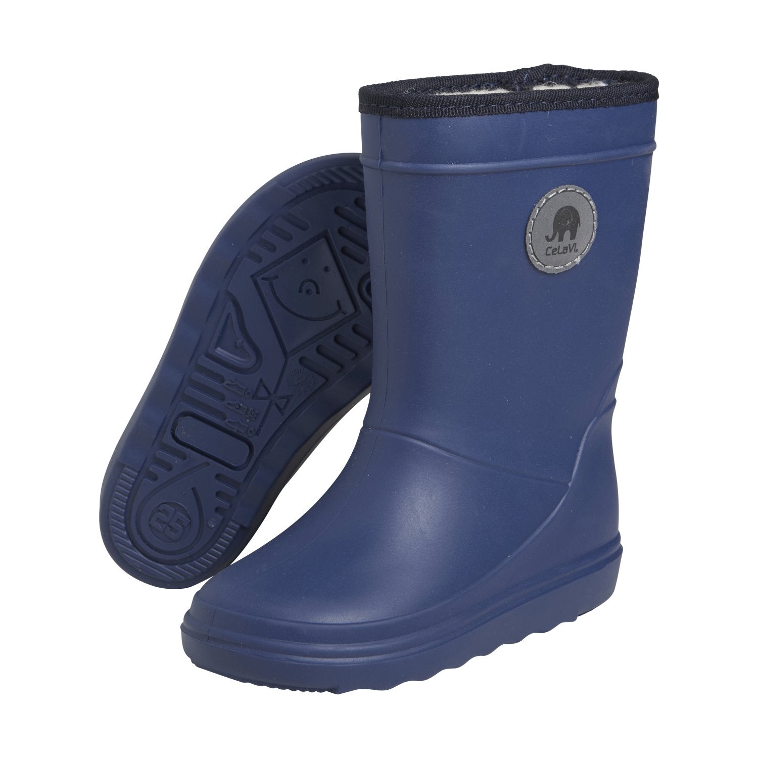 Celavi weiche Thermo Winter Gummistiefel mit Wollfutter - dunkelblau CeLaVi