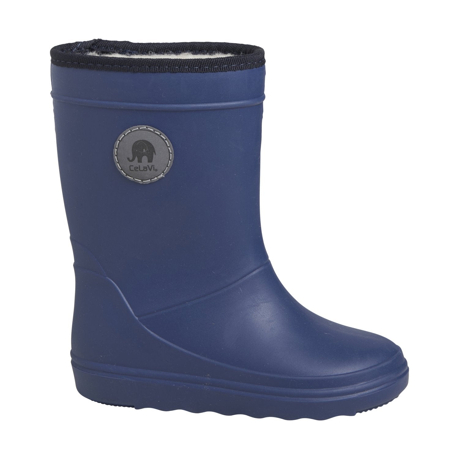 Celavi weiche Thermo Winter Gummistiefel mit Wollfutter - dunkelblau - Familienbande