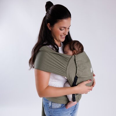COCOOME® HELIUM - elastische Babytrage Wrapconversion - oliv - Familienbande
