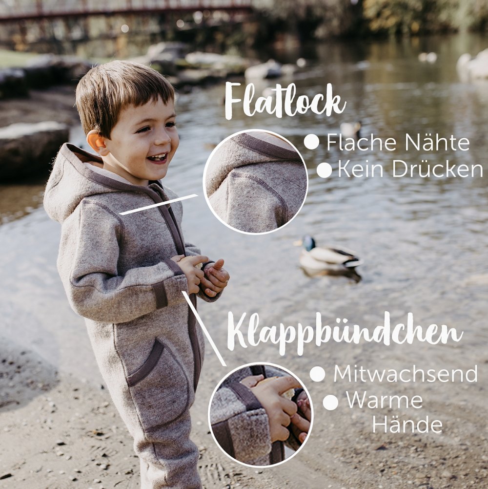 Cocoome Wollwalk-Overall - sand - Familienbande