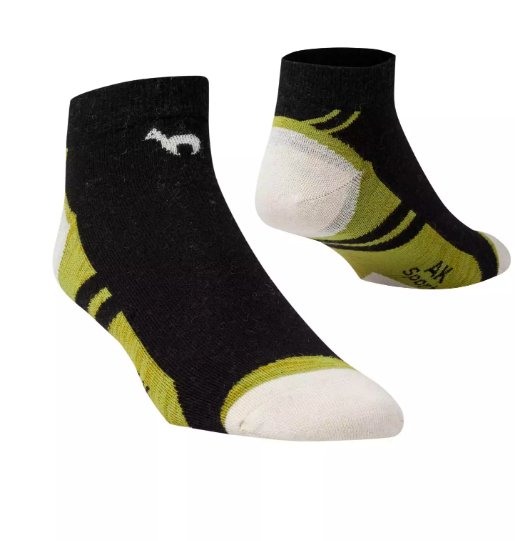 Alpaka Sportsneaker Socken Erwachsene - schwarz-grün Apu Kuntur