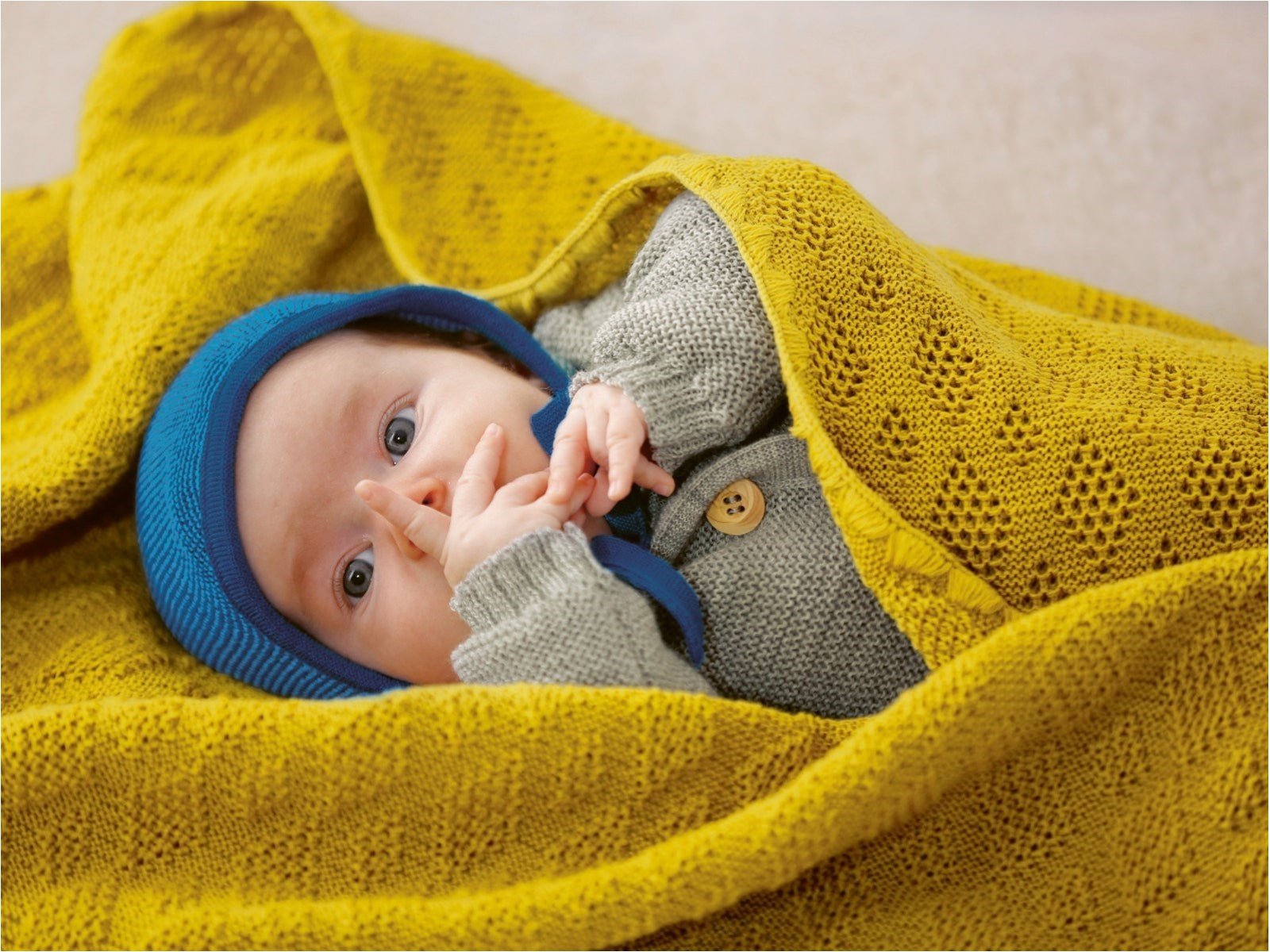 Disana Baby-Strickdecke - rosé - Familienbande