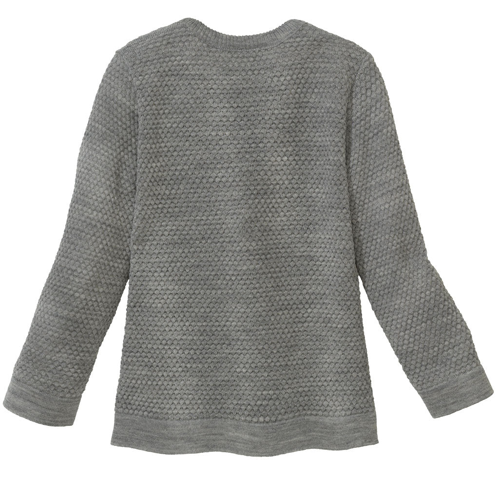 Disana Wabenstrick-Pullover - grau - Familienbande