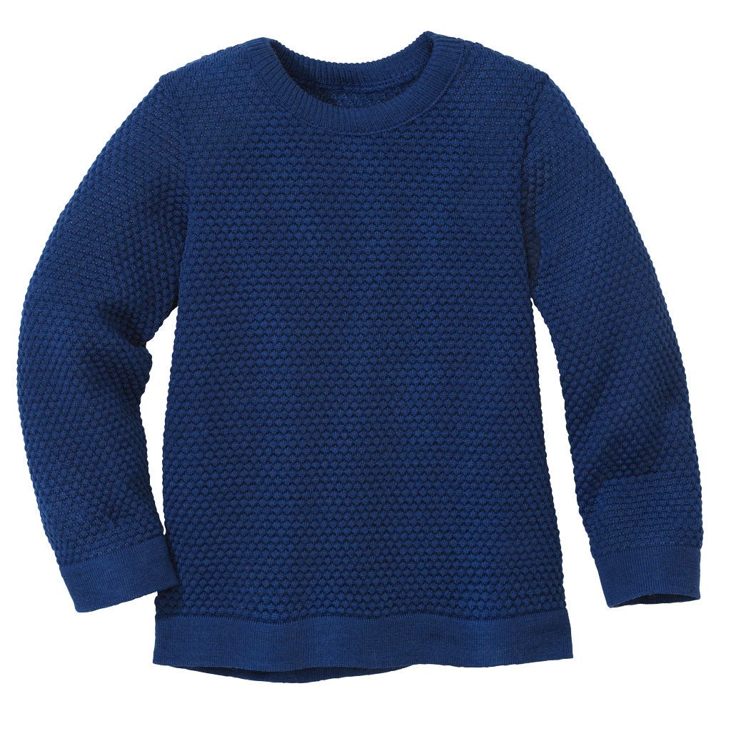 Disana Wabenstrick-Pullover - marine - Familienbande