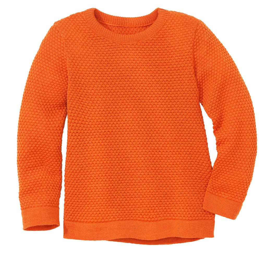 Disana Wabenstrick-Pullover - orange Disana