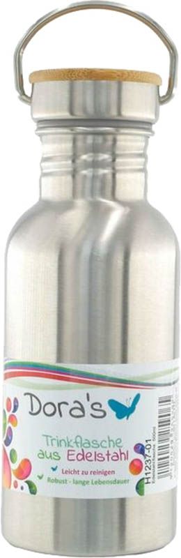 Dora's Trinkflasche aus Edelstahl mit Holzdeckel, 500 ml dora's