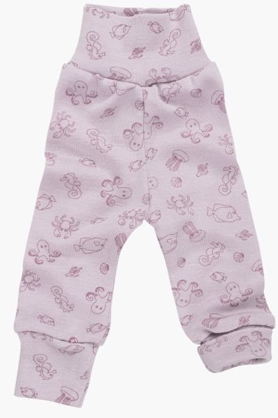 Engel Baby-Wolle/Seide-Hose lang mit Nabelbund magnolie (bedruckt) Engel
