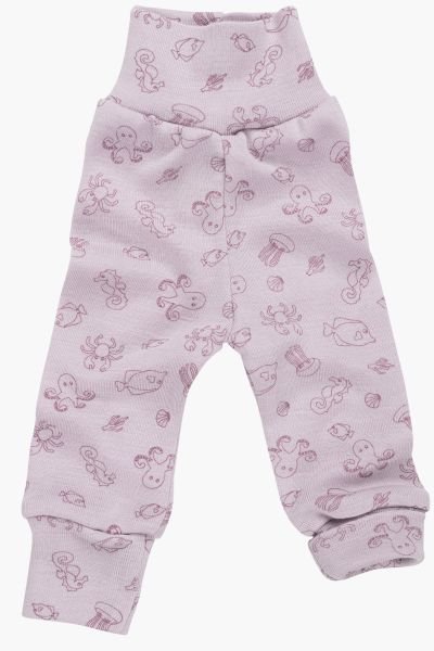 Engel Baby-Wolle/Seide-Hose lang mit Nabelbund magnolie (bedruckt) - Familienbande