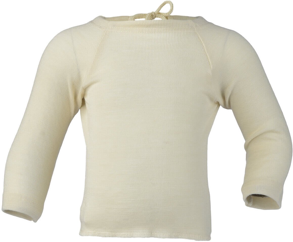 Engel Wolle/Seide Baby-Flügelhemd, langarm - naturweiss Engel