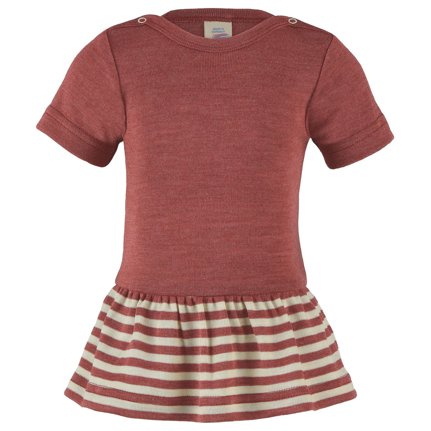 Engel Wolle/Seide Body kurzarm mit Röckli - Kupfer Engel