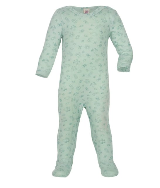 Engel Wolle/Seide Pyjama - pastellmint (bedruckt) Engel